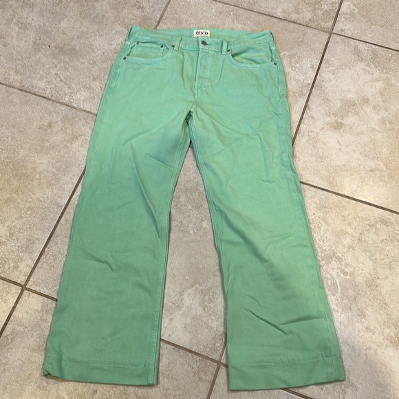 ETICA Amis Relaxed Boot Cut Jeans Dusty Aqua 29 Wide Leg Revolve Green - Picture 3 of 9